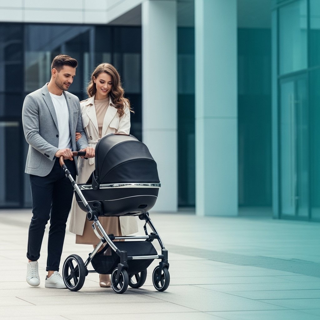 Compact foldable baby stroller